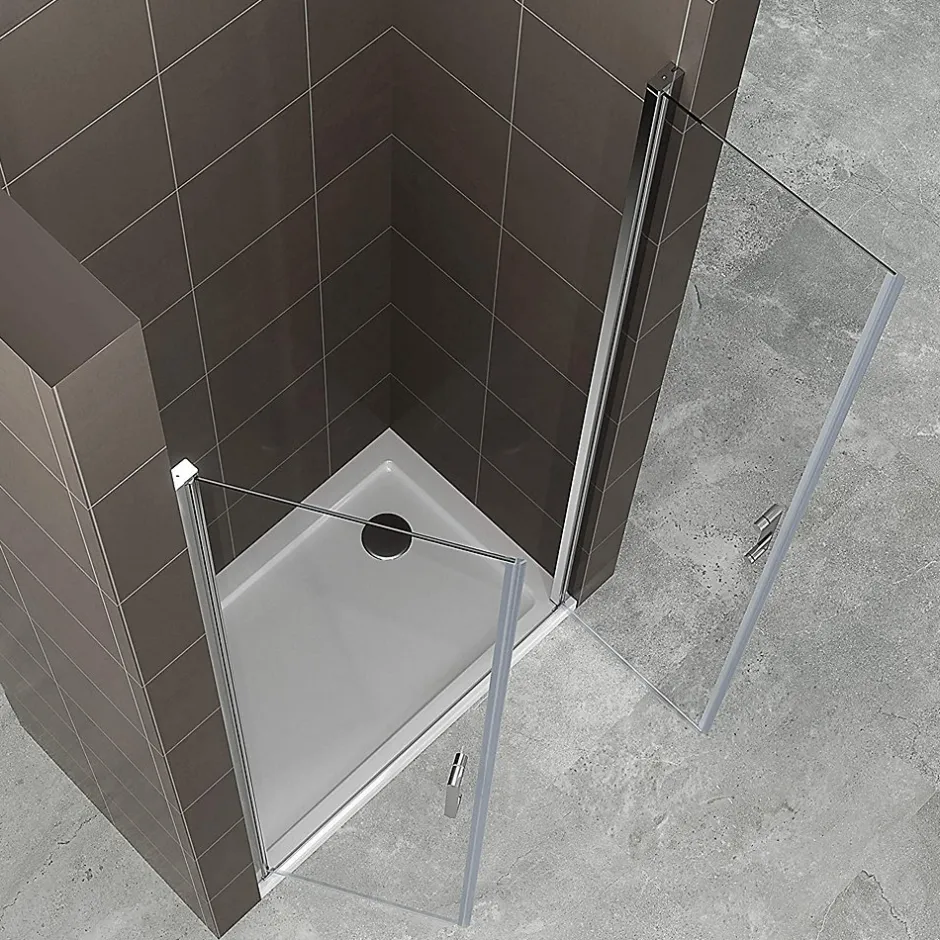 Saniverre Porte de douche KIMI H.180 largeur réglable 88 à 91 cm verre transparent -* Porte De Douche