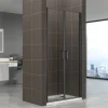 Saniverre Porte de douche KIMIBLACK H.190 largeur réglable 94 à 97 cm verre transparent -* Porte De Douche