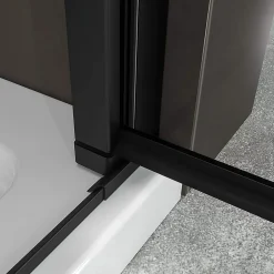 Saniverre Porte de douche KIMIBLACK H.190 largeur réglable 94 à 97 cm verre transparent -* Porte De Douche