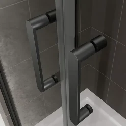 Saniverre Porte de douche KIMIBLACK H.180 largeur réglable 76 à 79 cm verre transparent -* Porte De Douche