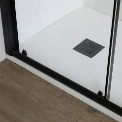 Kiamami Valentina Porte de douche niche noir mat avec ouverture réversible 120 cm - city* Porte De Douche