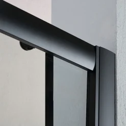Kiamami Valentina Porte de douche niche noir mat avec ouverture réversible 120 cm - city* Porte De Douche