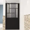 AICA Sanitaire porte de douche Noir 80x200cm,5mm verre securit,Paroi de douche avec porte pivotante,Robustesse et Design Moderne* Porte De Douche