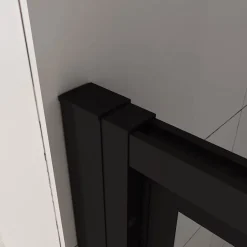 AICA Sanitaire porte de douche Noir 80x200cm,5mm verre securit,Paroi de douche avec porte pivotante,Robustesse et Design Moderne* Porte De Douche