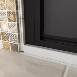 AICA Sanitaire porte de douche Noir 80x200cm,5mm verre securit,Paroi de douche avec porte pivotante,Robustesse et Design Moderne* Porte De Douche