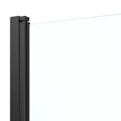 GoodHome Porte de douche pivotante l.90 x H.195 cm, verre transparent, profilés alu noir, Ledava* Porte De Douche