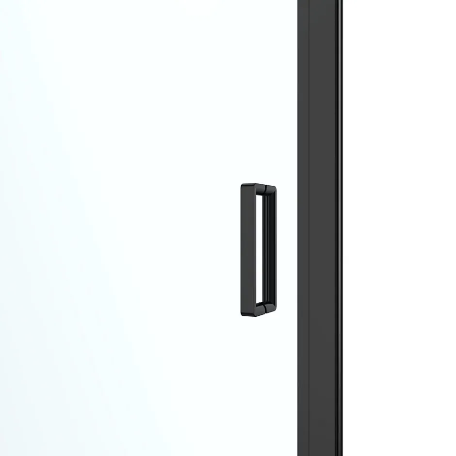 GoodHome Porte de douche pivotante l.90 x H.195 cm, verre transparent, profilés alu noir, Ledava* Porte De Douche