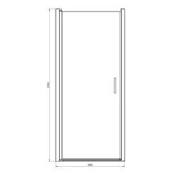 GoodHome Porte de douche pivotante l.90 x H.195 cm, verre transparent, profilés alu noir, Ledava* Porte De Douche