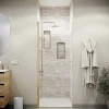 Aurlane Porte de Douche Pivotante 80x180 cm en Verre Trempe 5 mm - Finition Or Brosse - GOLD ELEMENTARY* Porte De Douche