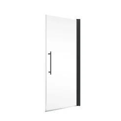 Schulte Porte de douche pivotante en niche l.100 x H.192 cm, verre transparent anticalcaire, profilé noir mat, NewStyle* Porte De Douche