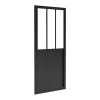 Vente-unique Porte de douche pivotante noir mat style atelier - 80 x 195 cm - URBANIK