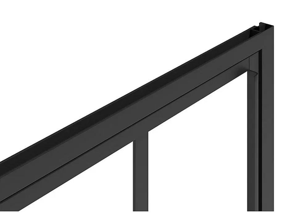 Vente-unique Porte de douche pivotante noir mat style atelier - 80 x 195 cm - URBANIK