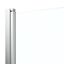 GoodHome Porte de douche pivotante l.80 x H.195 cm, bandes miroir, profilés alu chrome, Ledava* Porte De Douche