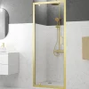 Galedo Porte de douche pivotante 80 x 200 cm, profilés alu doré brossé, Factory Gold
