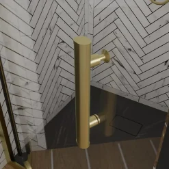 Cuisibane Porte de douche pivotante 80 cm cadre doré GOLDY