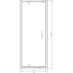 GoodHome Porte de douche pivotante axe excentré l.80 cm x H.195 cm, verre transparent, profilés alu chrome, Ledava
