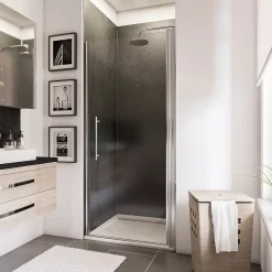 Schulte Porte de douche pivotante l.70 x H.192 cm, verre transparent anticalcaire, profilé chromé, NewStyle* Porte De Douche