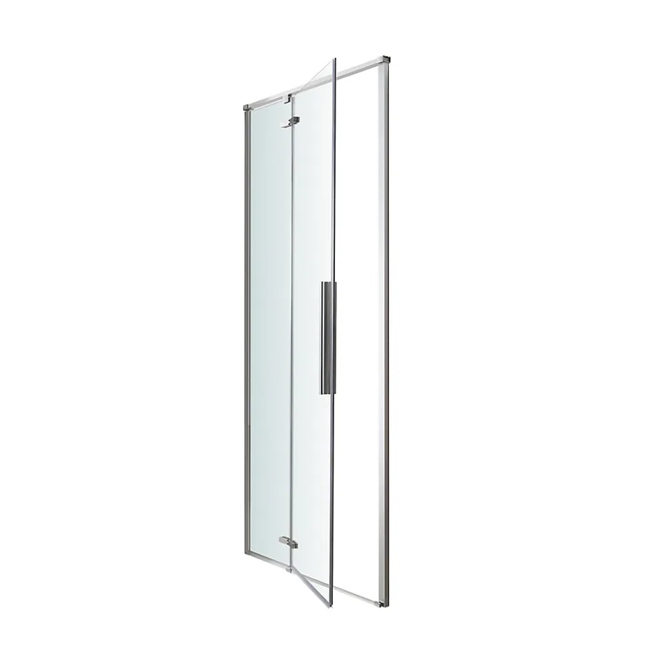 GoodHome Porte de douche pivotante Ezili transparent alu brossé 90 cm* Porte De Douche