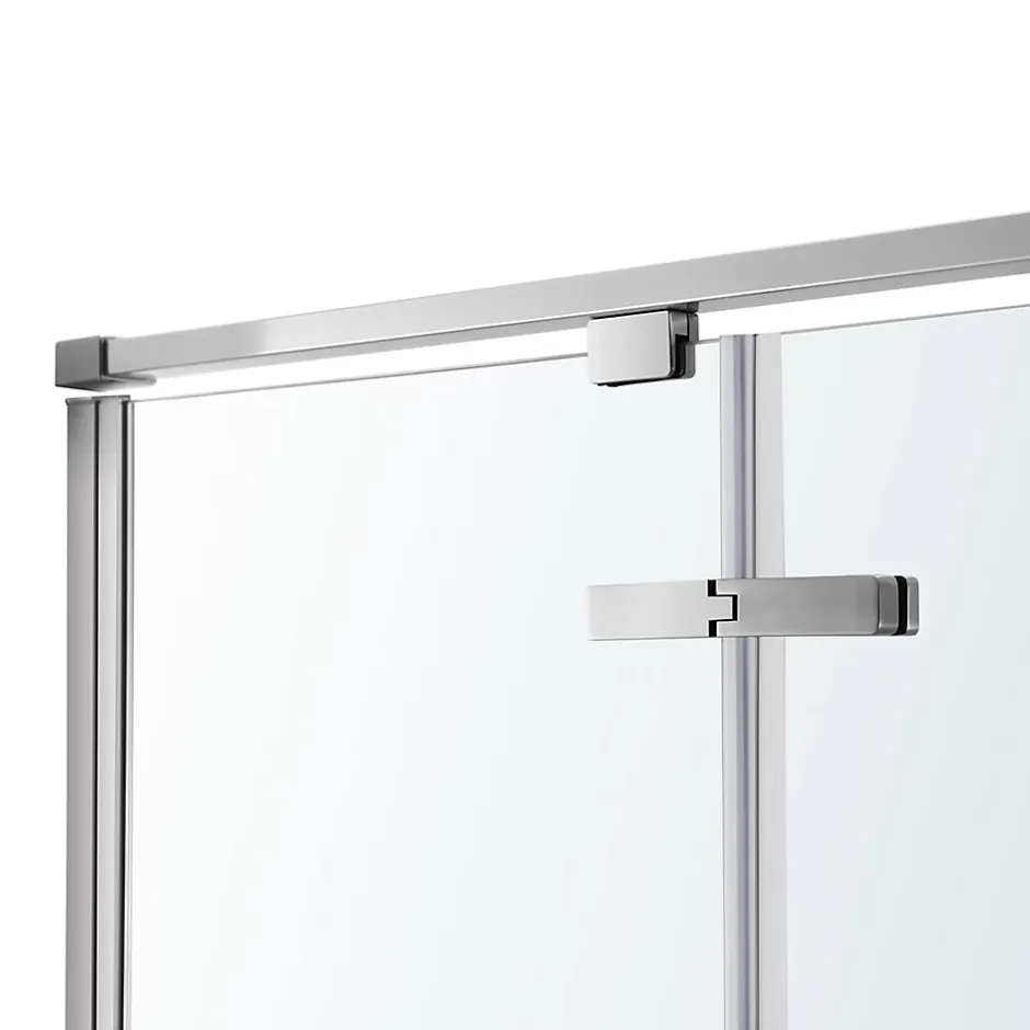 GoodHome Porte de douche pivotante Ezili transparent alu brossé 90 cm* Porte De Douche
