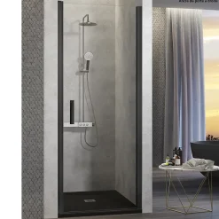 Kassandra Porte de douche pivotante NARDI profil noir mat 70-74 cm* Porte De Douche