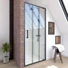 Galedo Porte de douche pivotante noir FactorX 90cm