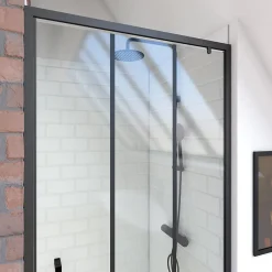 Galedo Porte de douche pivotante noir FactorX 90cm