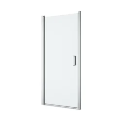 GoodHome Porte de douche pivotante l.90 x H.195 cm, verre transparent, profilés alu chrome, Ledava* Porte De Douche