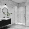 AICA Sanitaire Porte De douche pivotante 120x185cm en 6mm verre anticalcaire porte de douche pliante avec un élément fixe