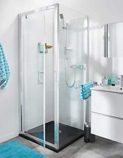 Cooke & Lewis Porte de douche pivotante Onega transparente 80 cm