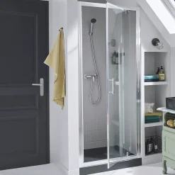 Cooke & Lewis Porte de douche pivotante Onega transparente 80 cm
