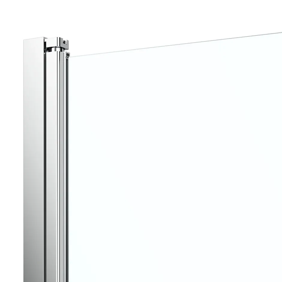 GoodHome Porte de douche pivotante l.70 x H.195 cm, verre transparent, profilés alu chrome, Ledava