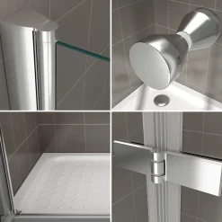 Saniverre Porte de douche pliante EMMY H.195 largeur réglable 112 à 116 cm verre transparent -* Porte De Douche