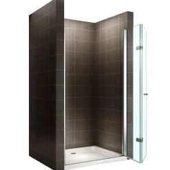 Saniverre Porte de douche pliante MONA H.195 - largeur réglable de 84 à 88 cm verre transparent -
