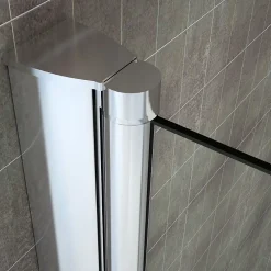 Saniverre Porte de douche pliante MONA H.195 - largeur réglable de 84 à 88 cm verre transparent -