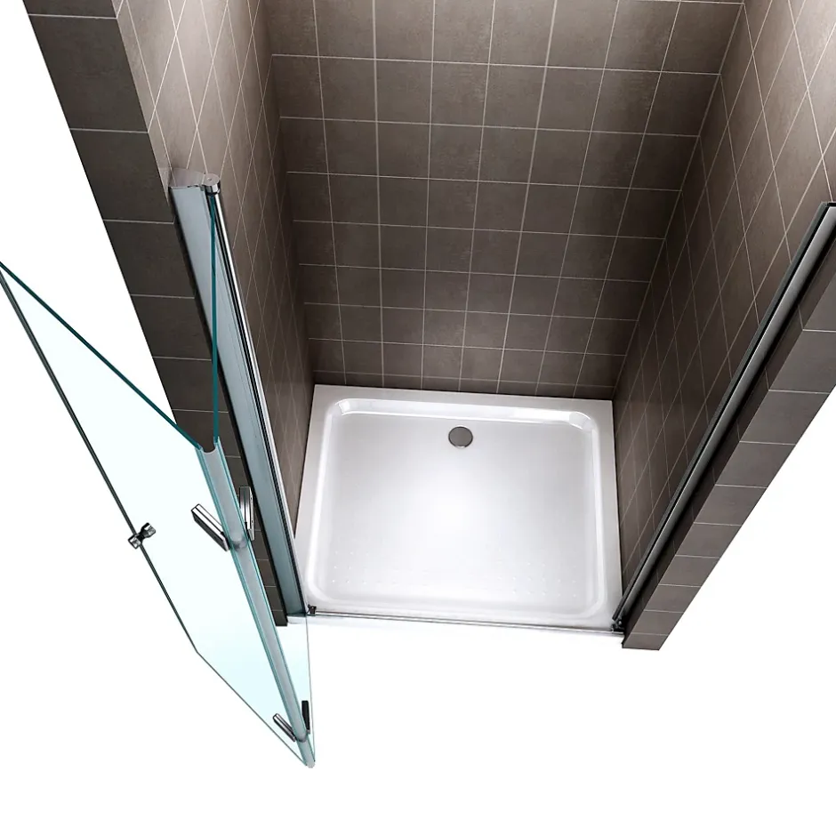 Saniverre Porte de douche pliante MONA H.195 - largeur réglable de 76 à 80 cm verre transparent -