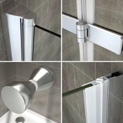 Saniverre Porte de douche pliante MONA H.195 - largeur réglable de 76 à 80 cm verre transparent -