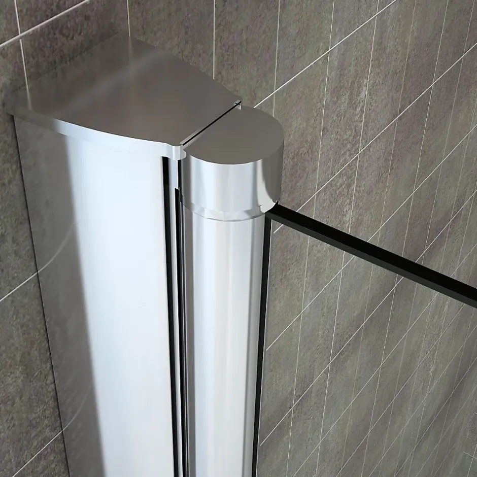 Saniverre Porte de douche pliante MONA H.195 - largeur réglable de 76 à 80 cm verre transparent -