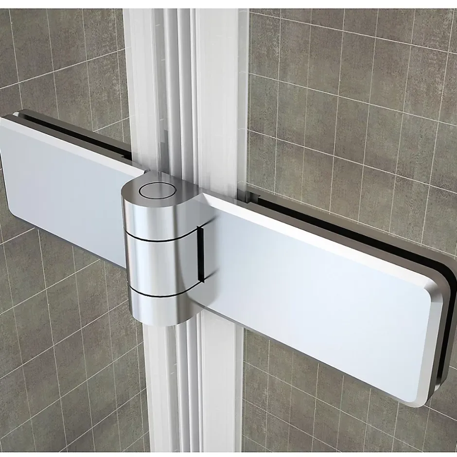 Saniverre Porte de douche pliante MONA H.195 - largeur réglable de 76 à 80 cm verre transparent -
