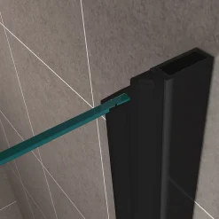 Saniverre Porte de douche pliante MONABLACK H.195 largeur réglable 100 à 104 cm verre transparent -* Porte De Douche