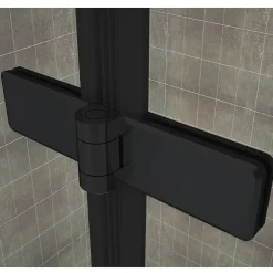 Saniverre Porte de douche pliante MONABLACK H.195 largeur réglable 96 à 100 cm verre transparent -* Porte De Douche