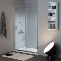Kiamami Valentina Porte de douche pour niche 130 cm verre clair réversible - new giada* Porte De Douche