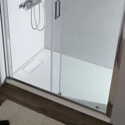 Kiamami Valentina Porte de douche pour niche 130 cm verre clair réversible - new giada* Porte De Douche