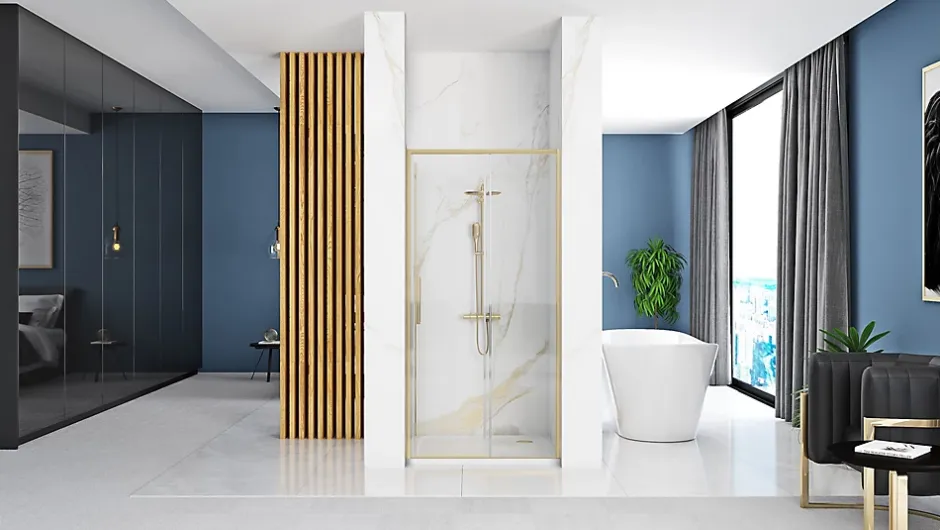 Rea Porte De Douche Rapid Slide 110 Brush Gold* Porte De Douche