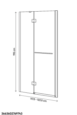 GoodHome Porte de douche semi pivotante Naya transparent 120 cm