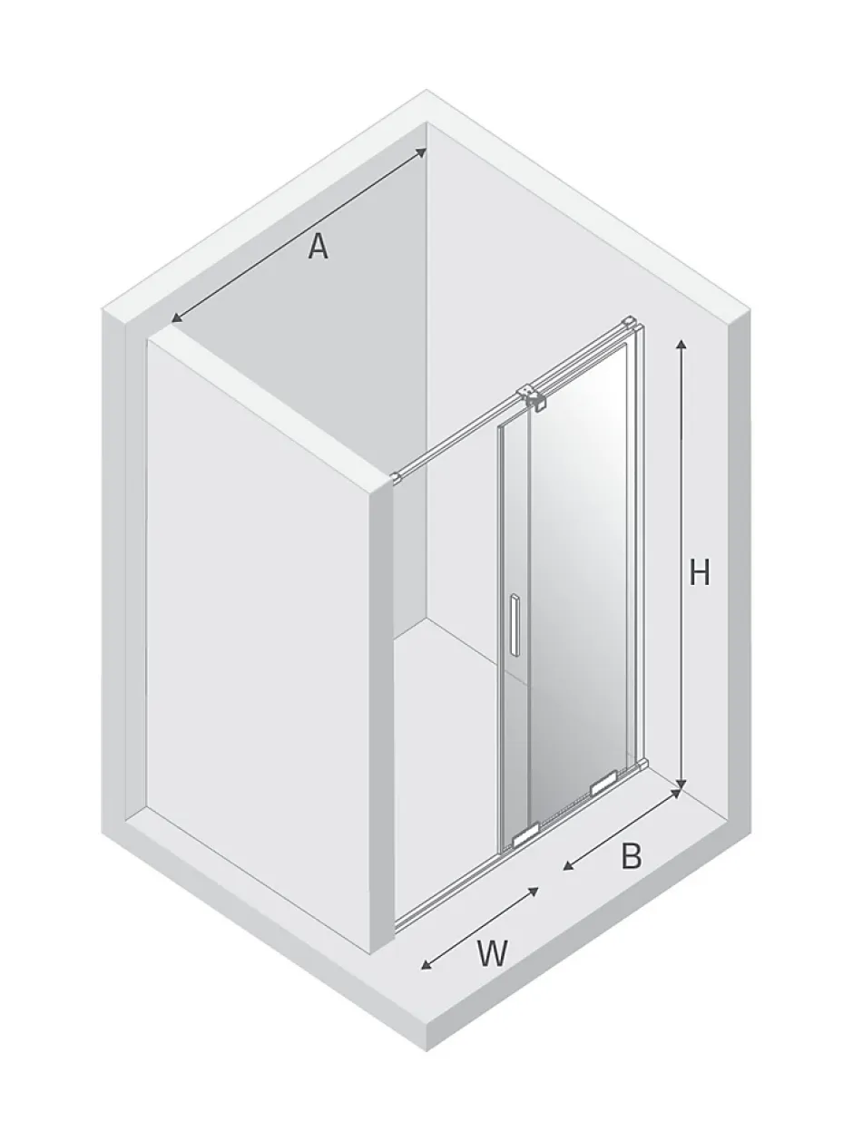 Otitec Porte de Douche Simple - 120 x 200 - GUNMETAL - SMART* Porte De Douche