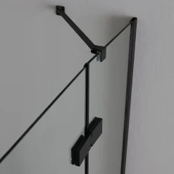 Kiamami Valentina Porte De Douche 80X100 Noire Mate Réversible Avec Deux Portes Battantes En Verre - London* Porte De Douche