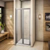 AICA Sanitaire Porte de douche 80x185cm en verre trempé porte de douche pliante vers l'intérieur installation en niche