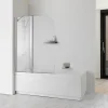Kiamami Valentina Porte double articulée pour baignoire en verre clair - giada* Pare-Baignoire