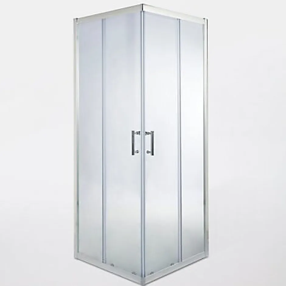 Cooke & Lewis Portes de douche angle droit Onega transparent 80 x 80 cm