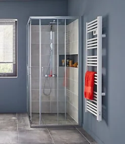 Cooke & Lewis Portes de douche angle droit Onega transparent 90 x 90 cm* Porte De Douche